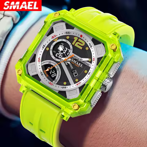 SMAEL Fashion Men's Digital Light Stopwatch Waterproof Sports LED Wristwatch Multifunctional Casual 