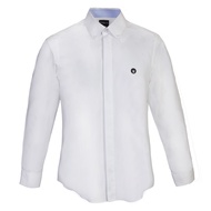 BROWNE & CO. เสื้อเชิ้ต ผ้าคอตตอน สีขาว ลายทอ รุ่น BSS053-0-WH