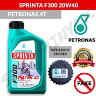 100% ORIGINAL PETRONAS SPRINTA 4T F300 20W40 ENGINE OIL MOTORCYCLE MINYAK HITAM MOTOR YAMAHA OIL FIL