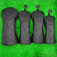 折扣 Golf Club Headcover Set Skull Driver Covers Fairway Wood Cover Hybrid Cover Leather Golf Wood Cov
