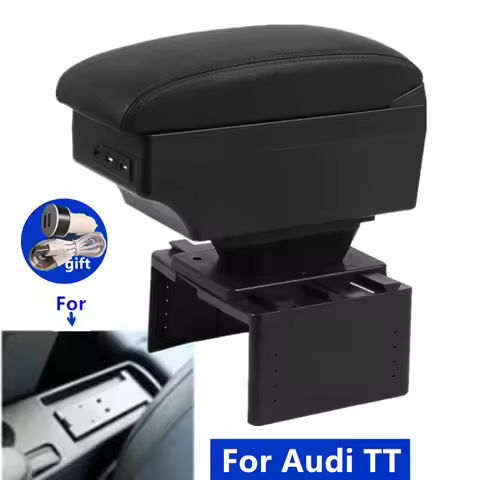 Car Armrest Box For Audi TT Coupe for Audi TT Center Storage Box Interior Retrofit Parts with USB Ca