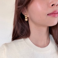 Celine 思琳 鍍金麻花仿珍珠耳夾 耳環