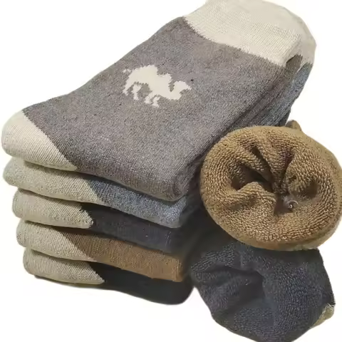 Camel Hair Warm Wool Sock for Women Men Thick Socks Camel Warm Sock Soft Terry Casual Autumn Winter