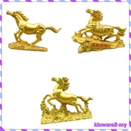 [KlowareafMY] Wealth Horse Figurine, Feng Shui Horse Year Ornament, Money Horse Statue, Horse Resin 