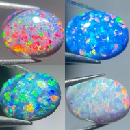 Natural opal stone bare stone oval egg face opal ring face main stone flat bottom plain ice opal rin