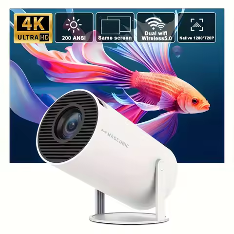 Magcubic HY300 Pro Projector 290ANSI Native 720P Wireless Screen Mirroring System Dual Band WiFi Hi-