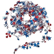 Patriotic Wire Star Garland for Fourth of July Party Decor (9 Feet Long) EWUG