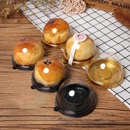 50Pcs Round Egg Yolk Crisp Moon Cake Box Plastic Mooncake Dome Boxes Packaging Dessert Trays Container