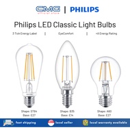 Philips LED Classic Bulbs ST64/ B35/ A60 Light Bulbs E14/ E27 Base (2w/ 4w/ 6w)