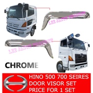 J134S08 HINO 500 700 SERIES CHROME BLACK DOOR VISOR SET PRICE FOR 1 SET