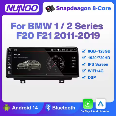 Qualcomm CarPlay Screen For BMW 1 2 Series F20 F21 2011-2019 Android Auto Radio Multimedia Player Na