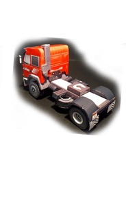 papercraft miniatur Truk Kontainer pola kertas foto A4