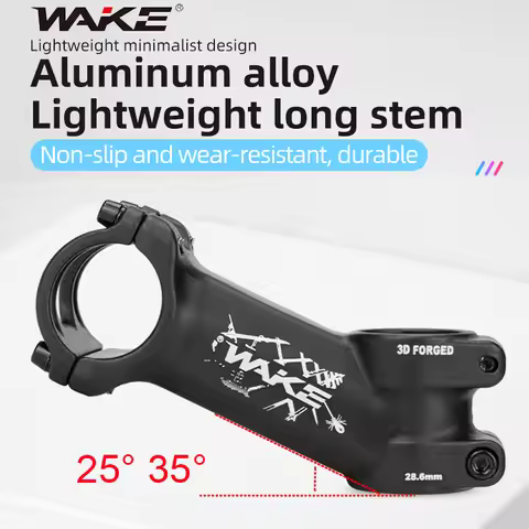 WAKE Bicycle Stem 25degree 35degree Bike Handlebar Stem 60/70/80/90/100/110mm Ultralight Mtb Power 3