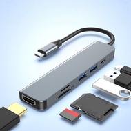 USB-C 61,HDMI、、USB、SD、TF,MacBook  USB-C HUB 6 dalam 1 dengan HDMI PD USB Pembaca Kad SD TF untuk Mac