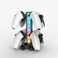 Pendirian Pengecasan Pengawal PS5 4-dalam-1 Pendirian Penyimpanan Pengawal Pendirian RGB Cahaya Berc