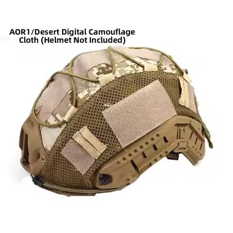 Camouflage Mesh FAST Helmet Cover Tactical Skin for MH PJ BJ Helmets with Velcro Panels for Airsoft 