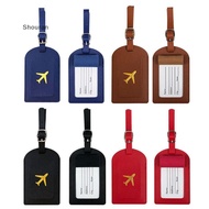 (niangben888) 1PC Women Men PU Leather Luggage Tag Suitcase Identifier Label Baggage Boarding Bag Ta