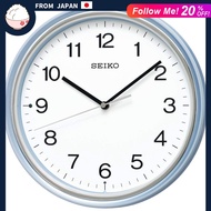 Seiko Clock KX252L Radio-Controlled Analog Wall Clock, Light Blue Pearl, 27.5x4.7cm Diameter [ From 