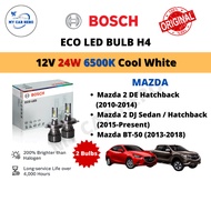 BOSCH Eco H4 LED Headlamp Bulb Cool White (2pcs) 12V 24W for Mazda 2 Sedan DJ / 2 Hatchback DE DJ / 