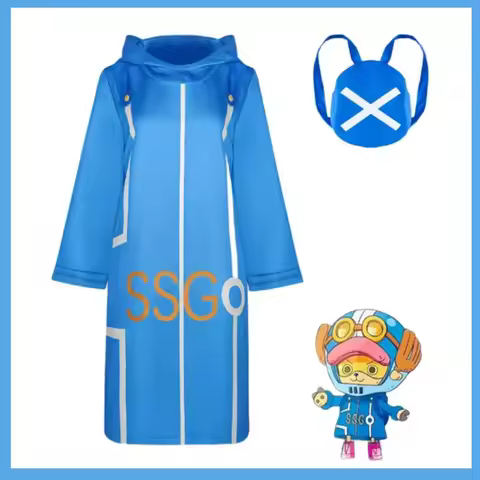 Movies Turtle Island Tony Chopper Thousand Sunny Cosplay Costume Blue Hooded Robe Coat Backpack Boy 