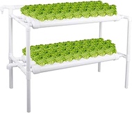 LAPOND Hydroponics Growing System Kit,54 Plant Sites 2 Layers Food-Grade PVC-U Pipes Hydroponic Grow
