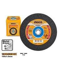 Ingco ใบตัดเหล็ก 4" นิ้วx 1 มม. (10ใบ/กล่อง) รุ่น MCD1010510 | ใบตัดเหล็ก 4" นิ้วx 1.2 มม. (50ใบ/กล่