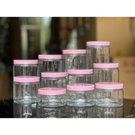 COMBO of 10 PET JARS WITH PINK ALUMINUM LID WITH LINING 100G-200G-250G-300G-400G-500G-600G-700G-800G
