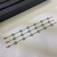 VCA梵克雅寶 六花迷你天河石四葉草手鍊 玫瑰金/金色/銀色