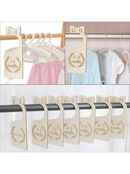 7入組嬰兒木製衣櫃隔板、衣櫃尺寸分隔板、木板剪裁衣櫃收納、衣架掛牌
