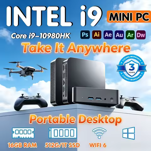 Laptop High Performance Pocket Mini PC I9-10980HK Windows 11 Pro Large Memory 2TB SSD Home Office Ga