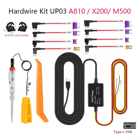 chezhilin for 70mai A810 Hardwire Kit UP03 Only Type-c Port for 70mai A810 X200 Omni M500 24H Parkin