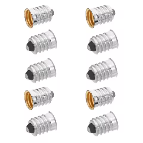 10Pcs E14 to E12 Lamp Base Adapter Screw Fitting Secure Connection for LED Bulb Conversion Renovatio