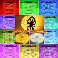 ไฟ Led 5050 220V 100M. มีทุกสี แถมฟรี ปลั๊กต่อ 2 อัน ไฟLED รินบิ้น  ไฟ led 5050 RGB  100 M พร้อมรีโม