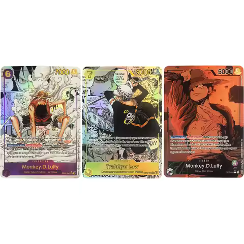 Anime OPCG Collection Card EB02 Monkey D Luffy OP10 Trafalgar Law SEC Refractive Color Flash Card Te
