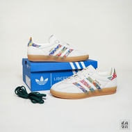 Erqi Store) ADIDAS GAZELLE x LIBERTY LONDON Women's Beige German Training Shoes Joint Huahua JH7370