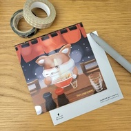 柯基飄飄在日本吃拉麵金句方形明信片 動物控