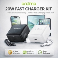 ORAIMO PowerCube 20 Chic| 20W GaN Fast Charger Kit | 3 A Fast Charging Type-C to Type-C/iPhone cable