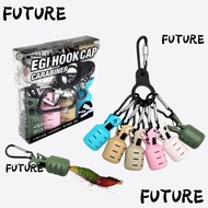 HL-FUTU 6pcs Kits Bait Protector, Fishing Tackle With Carabiner Squid Jig, Cuttlefish Umbrella Lure 