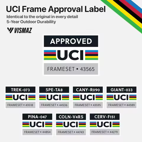 Square Frame Approval Label Certification Bike Stickers Bicycle Decal