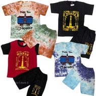 Tourist children's suit package 100 thousand 3 pcs boys' and girls' suits monas suits patterned suit