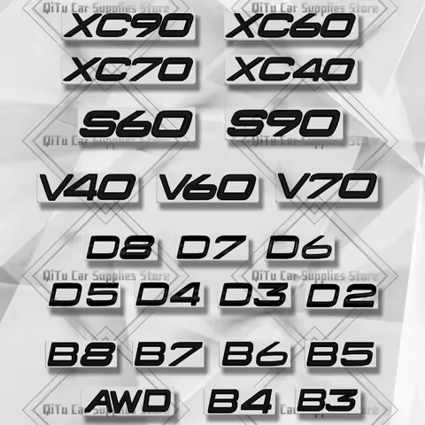 Zinc Alloy For Volvo XC60 XC40 XC90 S60 S90 V40 V60 D5 D4 D3 D6 B5 Letter Badge Car Body Trunk Fende