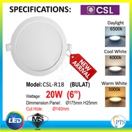 CSL LED PREMIUM Downlight - 4" 15W / 6" 20W - ROUND Panel Recessed Ceiling light Lampu 石膏灯