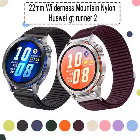 22mm Wilderness Mountain Nylon for Huawei GT Runner 2 Breathable and Comfortable Sports Band Sweatpr