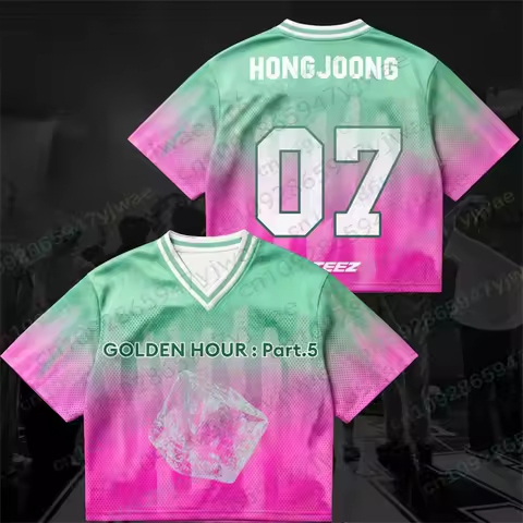 ATEEZ Golden Hour Part 5 Comeback Water Melon Mesh Jersey Fashion Streetwear Top Fan Gift Summer Men