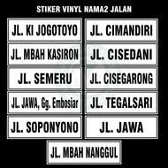 STREET NAME STICKERS (SOLD INDIVIDUALLY) SIZE 15X47CM
