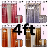 dhalia satin 4 feet(48 inches)ring curtain katminmin 3in1 and per pc