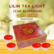 LILIN MERAH DISCOUNT PRICE Tea Light/ Tealight Stearin 4 Hours Red Prayer Candles 100pcs