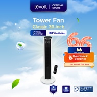Levoit 36"/42" Smart Standing Tower Fan | Brushless DC Motor | 12 Speed | 90° Oscillation | Washable