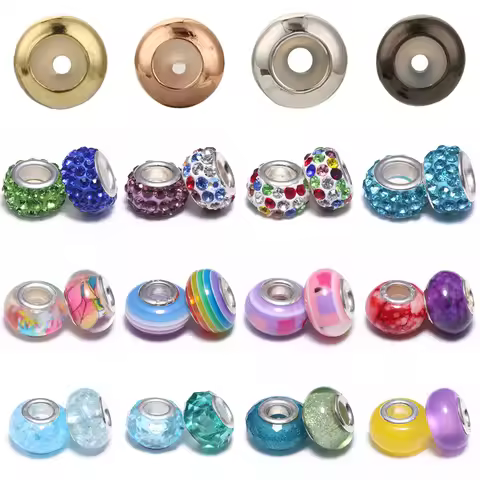 Silicone Spacer Stopper Clip Charms Beads Murano Crystal Spacer Beads Fit Jewelry Making DIY Origina