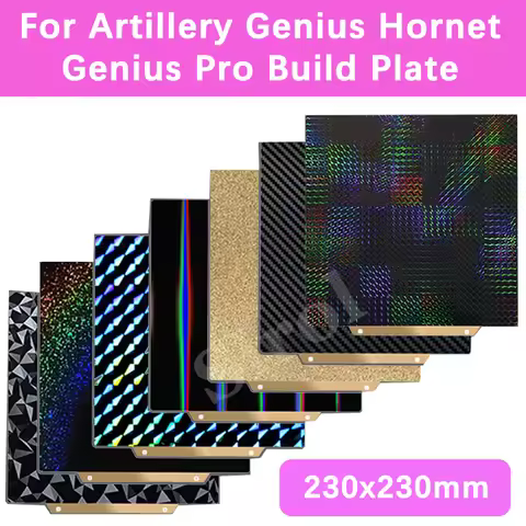Genius Pro Build Plate For Artillery Hornet PEI Sheet PET PEO PEY Double Sided Spring Steel Sheet Fo